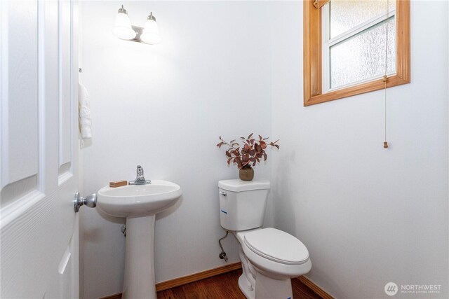14808 26th Pl W Unit 2, Lynnwood, WA 98087 - bathroom with toilet and wood finished floors