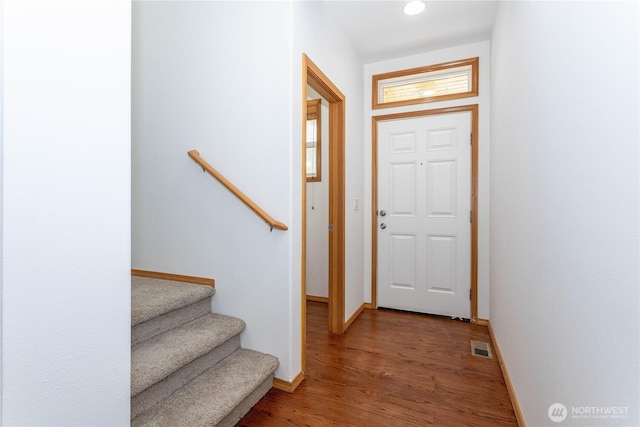 14808 26th Pl W Unit 2, Lynnwood, WA 98087 - doorway with wood finished floors and stairs