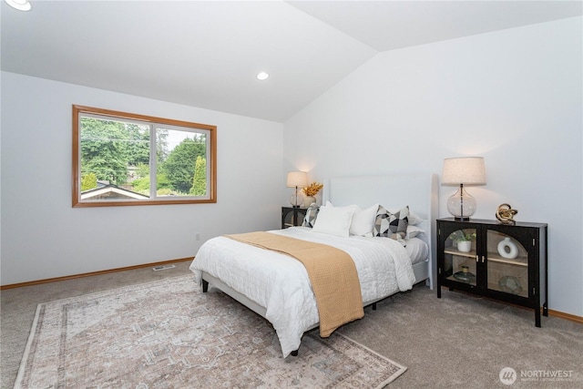 14808 26th Pl W Unit 2, Lynnwood, WA 98087 - carpeted bedroom featuring lofted ceiling and recessed lighting