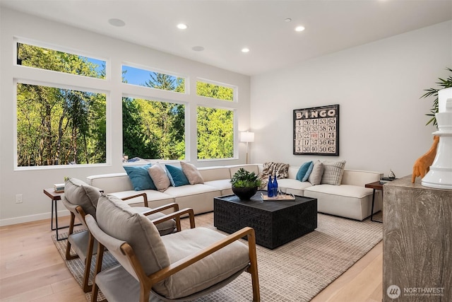 13321 108th Ave NE, Kirkland, WA 98034 - living area with light wood-style flooring, recessed lighting, and baseboards