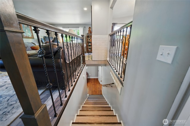 513 SE Highland Park Dr, College Place, WA 99324 - stairs with wood finished floors