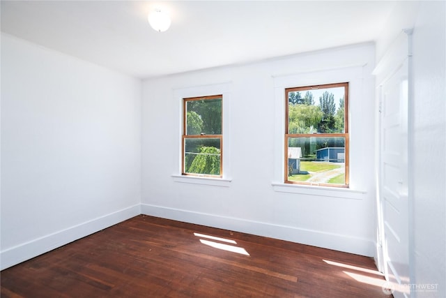 19719 Dry Slough Rd, Mount Vernon, WA 98273 - spare room featuring dark wood-style floors, baseboards, and plenty of natural light