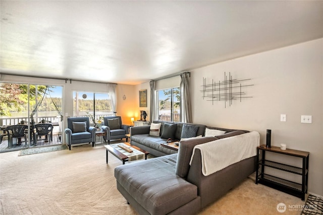 70 E Rustle Way, Grapeview, WA 98546 - living area featuring light colored carpet and healthy amount of natural light