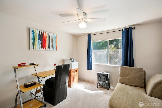 70 E Rustle Way, Grapeview, WA 98546 - carpeted office with ceiling fan and baseboards