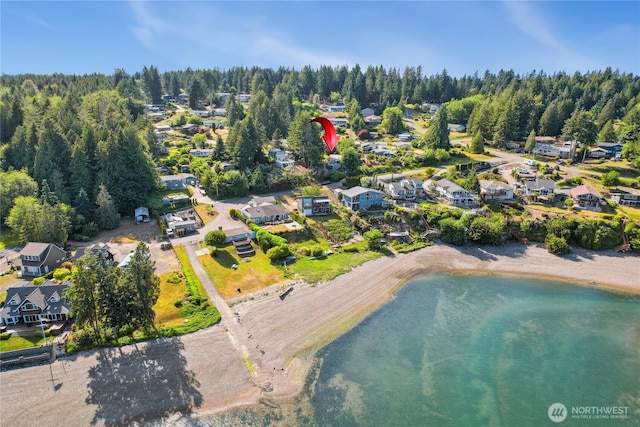 70 E Rustle Way, Grapeview, WA 98546 - aerial view of residential area featuring a heavily wooded area