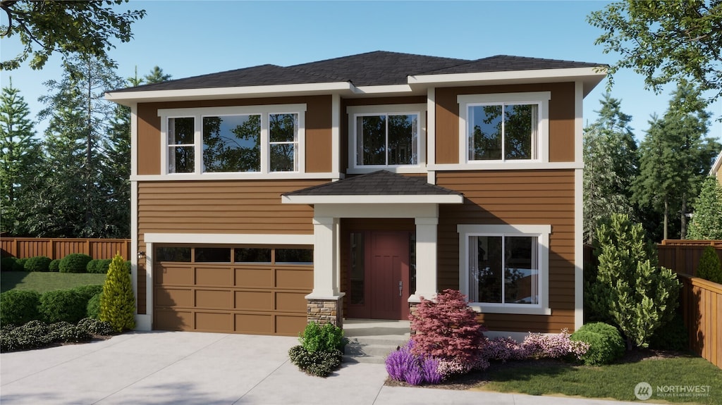 6418 213th Avenue Ct E, Bonney Lake, WA 98391 - view of front of property with an attached garage, concrete driveway, and a shingled roof