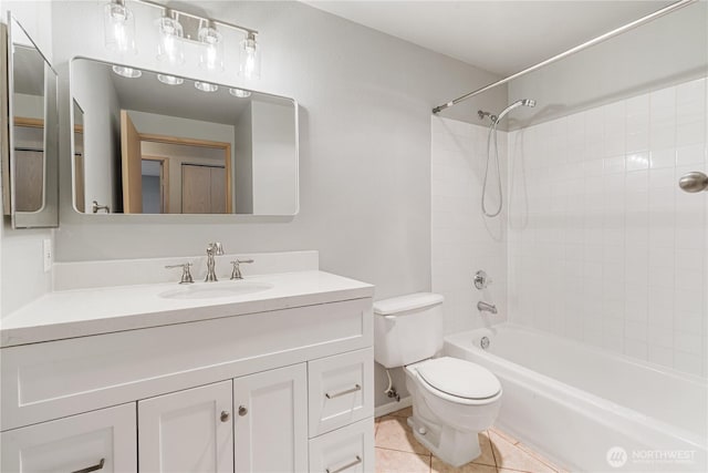 7453 Newcastle Golf Club Rd Unit B103, Newcastle, WA 98059 - full bath with toilet, vanity, tile patterned floors, and tub / shower combination