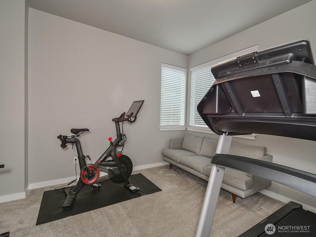 3230 148th St SW Unit C1, Lynnwood, WA 98087 - workout area with baseboards and carpet flooring