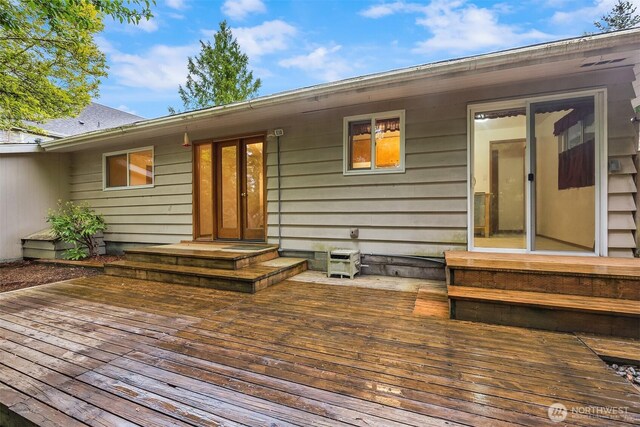 10210 NE 23rd St, Bellevue, WA 98004 - wooden deck with french doors