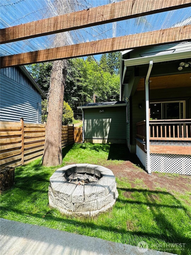 511 Baila Way, Aberdeen, WA 98520 - view of yard featuring an outdoor fire pit
