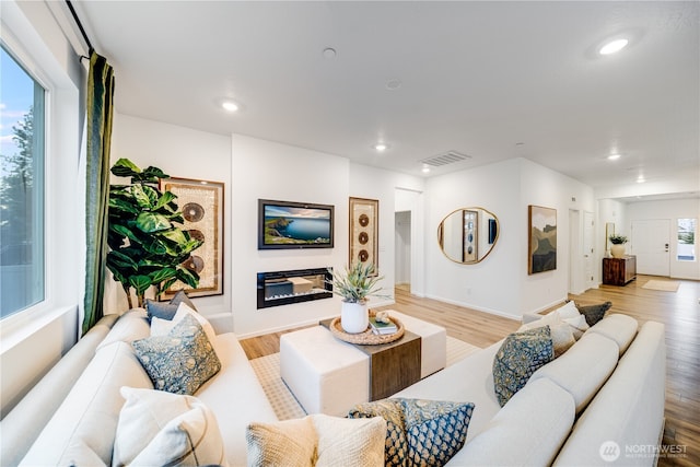 4204 SW Rustler St, Port Orchard, WA 98367 - living area with recessed lighting, light wood-style flooring, and baseboards