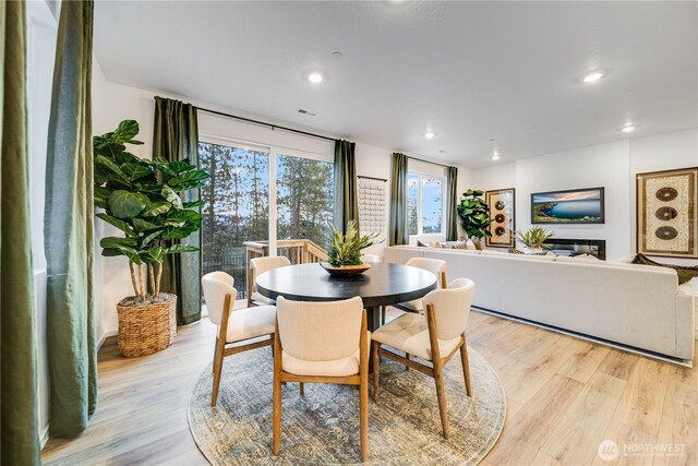 4204 SW Rustler St, Port Orchard, WA 98367 - dining area featuring light wood-style floors and recessed lighting