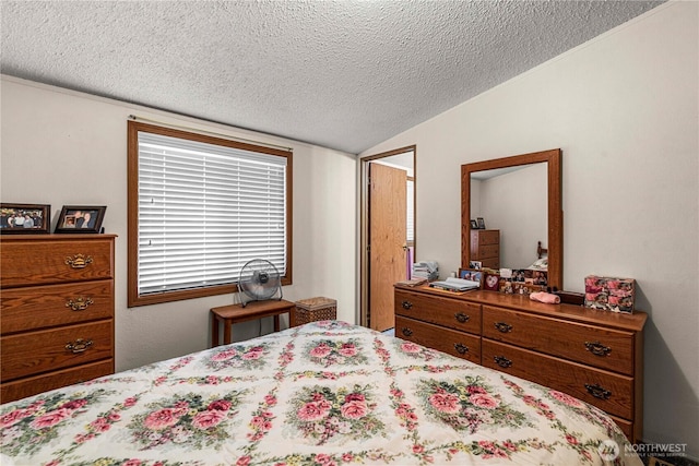 322 N Kentucky Unit A & B, East Wenatchee, WA 98802 - bedroom with a textured ceiling and lofted ceiling