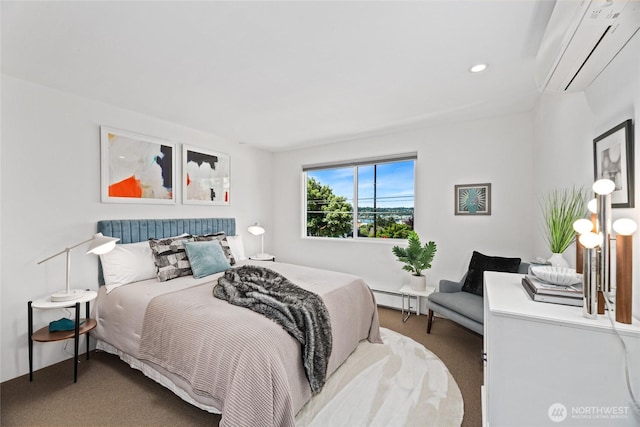 4618 3rd Ave NW, Seattle, WA 98107 - carpeted bedroom with a wall mounted air conditioner, a baseboard heating unit, and recessed lighting
