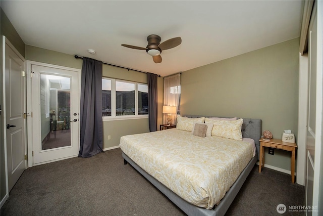 1071 S Section Pl, Quincy, WA 98848 - bedroom with dark colored carpet and ceiling fan
