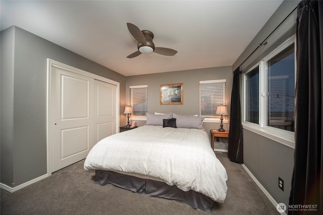 1071 S Section Pl, Quincy, WA 98848 - bedroom featuring carpet floors, a closet, and ceiling fan