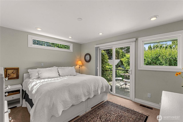 1108 Dale St SE, East Wenatchee, WA 98802 - carpeted bedroom with access to exterior and recessed lighting