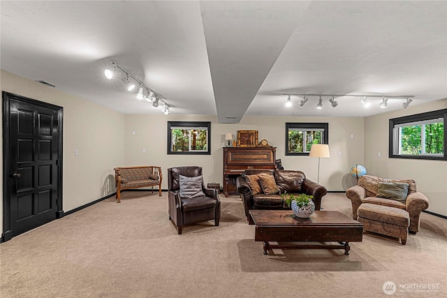 1108 Dale St SE, East Wenatchee, WA 98802 - living area featuring track lighting and light carpet