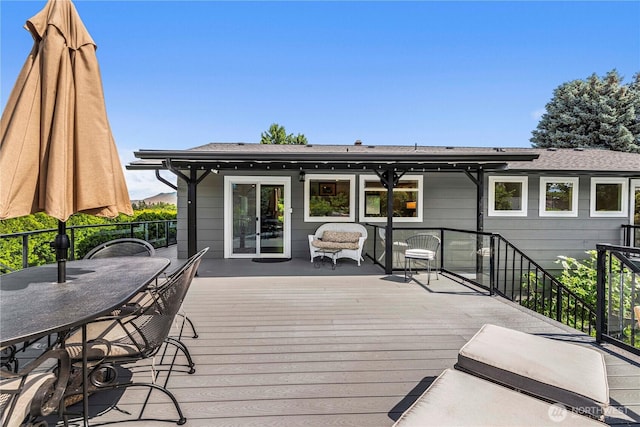 1108 Dale St SE, East Wenatchee, WA 98802 - wooden terrace with outdoor dining area