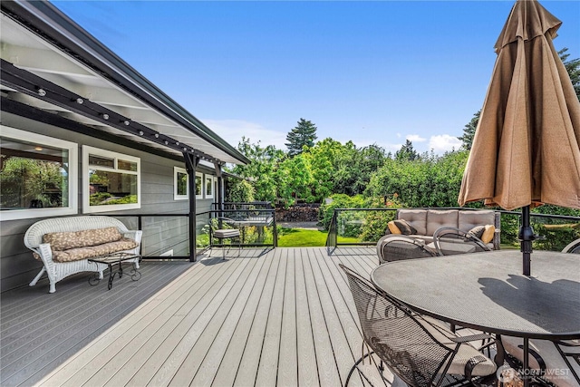1108 Dale St SE, East Wenatchee, WA 98802 - wooden terrace with outdoor dining space