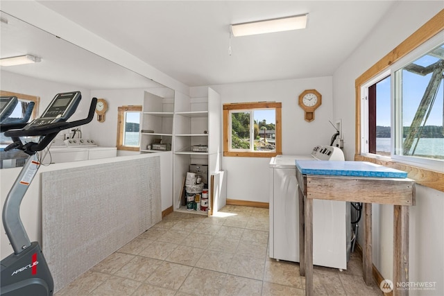 24186 Vashon Hwy SW, Vashon, WA 98070 - laundry area featuring separate washer and dryer and baseboards