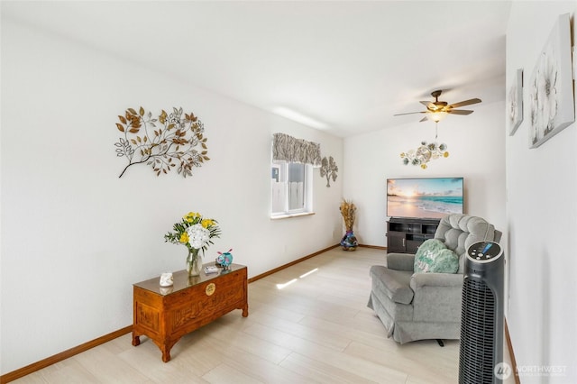 1701 E Burr Ave Unit 36, Moses Lake, WA 98837 - living room with a ceiling fan and light wood finished floors