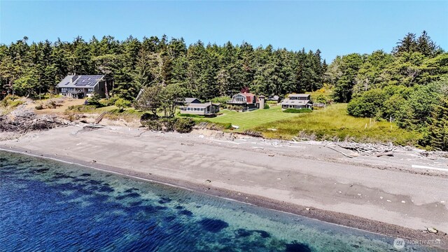 62 Wildwood Ln, Lopez Island, WA 98261 - aerial view of property and surrounding area with a nearby body of water