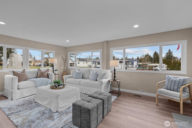 18501 52nd Ave W Unit 83, Lynnwood, WA 98037 - living area with light wood finished floors, recessed lighting, and baseboards