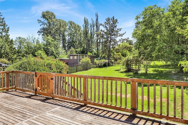 3125 Mcleod Rd, Bellingham, WA 98225 - wooden terrace featuring view of wooded area