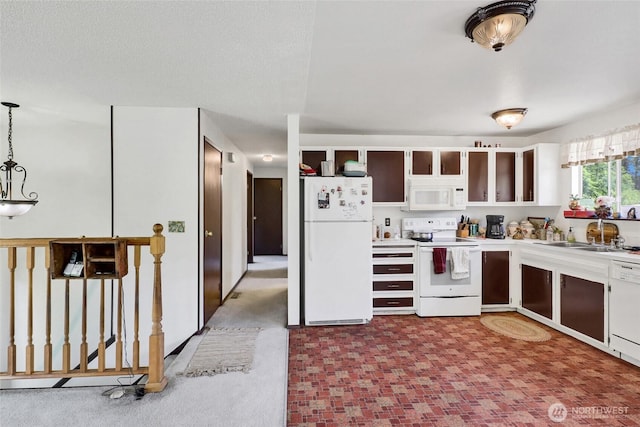 3125 Mcleod Rd, Bellingham, WA 98225 - kitchen featuring white appliances, a sink, light countertops, and white cabinets