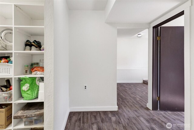 3125 Mcleod Rd, Bellingham, WA 98225 - corridor with wood finished floors and baseboards