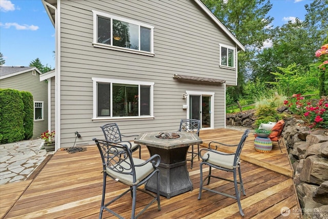 7320 111th Pl SE, Newcastle, WA 98056 - deck with an outdoor fire pit