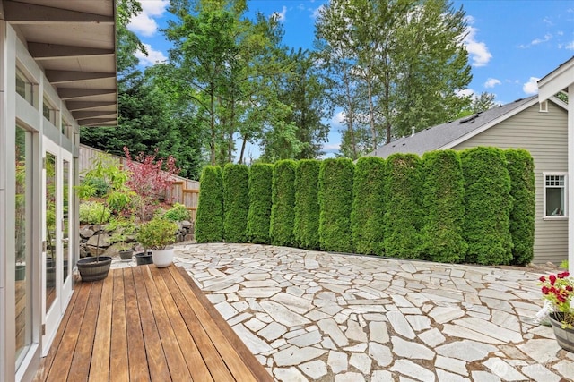 7320 111th Pl SE, Newcastle, WA 98056 - deck with a patio and a fenced backyard