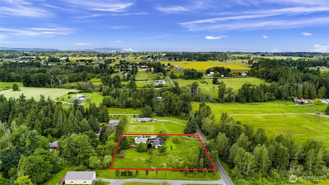 2957 Unick Rd, Ferndale, WA 98248 - aerial view of property's location featuring property parcel outlined and a tree filled landscape