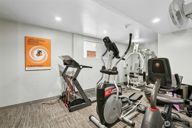 705 E Republican St Unit A, Seattle, WA 98102 - workout area with carpet floors and recessed lighting