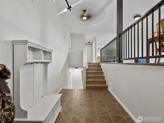 12020W Engebretsen Rd, Granite Falls, WA 98252 - mudroom with a ceiling fan and baseboards