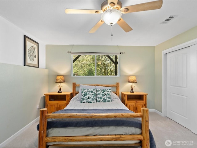 12020W Engebretsen Rd, Granite Falls, WA 98252 - bedroom featuring carpet floors, baseboards, a ceiling fan, and a closet