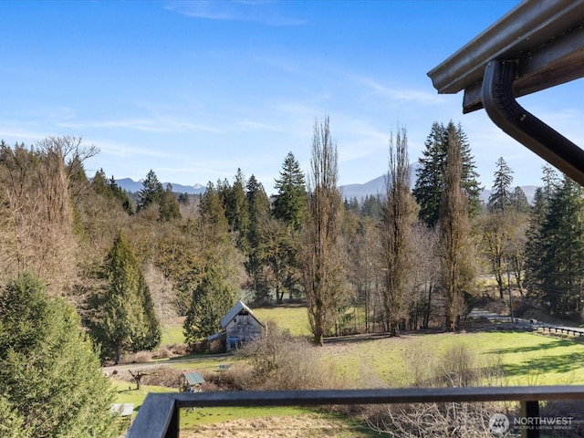12020W Engebretsen Rd, Granite Falls, WA 98252 - view of yard featuring a view of trees and a mountain view