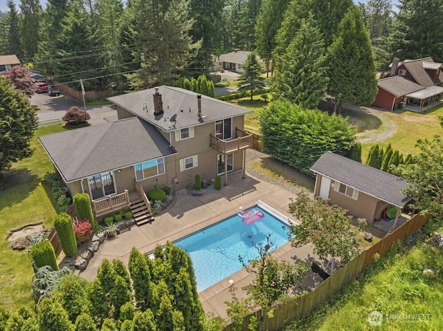 5208 S 380th St, Auburn, WA 98001 - aerial view of property and surrounding area with a pool