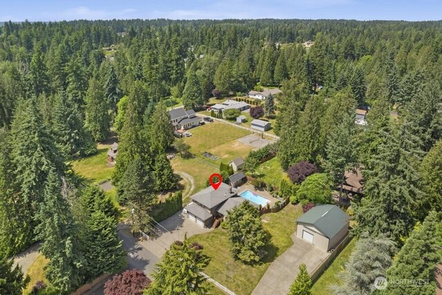 5208 S 380th St, Auburn, WA 98001 - aerial view of property's location with a heavily wooded area