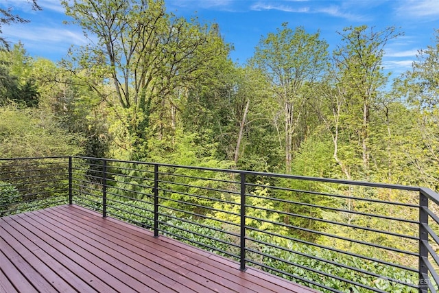 3435 103rd Pl NE, Bellevue, WA 98004 - wooden terrace with a view of trees