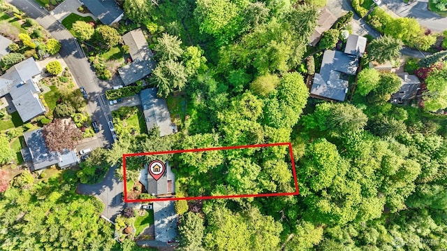 3435 103rd Pl NE, Bellevue, WA 98004 - aerial view of property and surrounding area with property parcel outlined