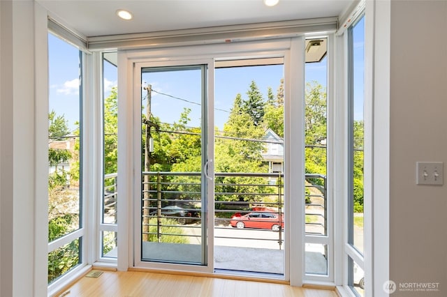 1805 N 36th St, Seattle, WA 98103 - doorway with plenty of natural light and light wood-style flooring