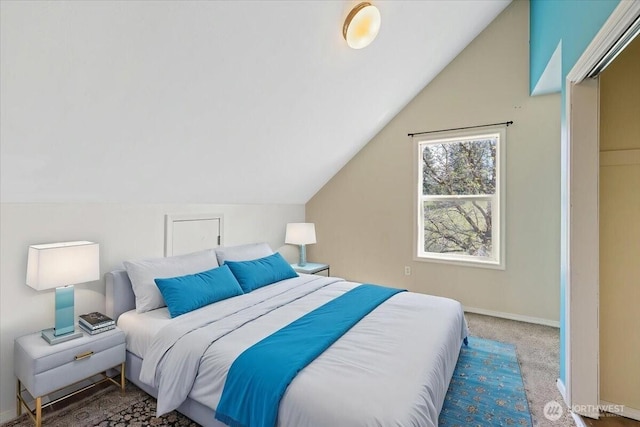 42480 N State Route 25, Davenport, WA 99122 - bedroom with lofted ceiling, carpet flooring, and baseboards