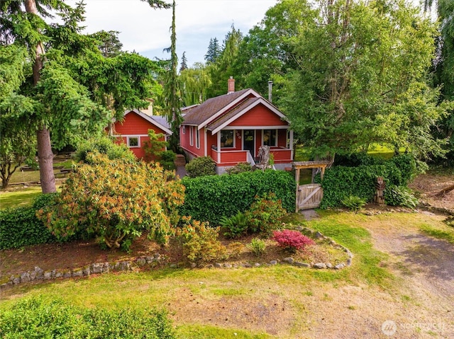 500 Wilson Ave, Bellingham, WA 98225 - view of front of house featuring a chimney and covered porch