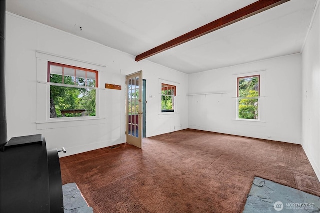 500 Wilson Ave, Bellingham, WA 98225 - carpeted spare room with beam ceiling