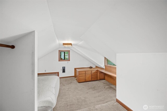 500 Wilson Ave, Bellingham, WA 98225 - bedroom featuring lofted ceiling and light colored carpet