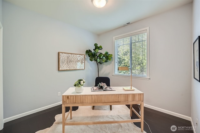 10502 SE 10th Ct Unit 9, Bellevue, WA 98004 - office with baseboards and dark wood finished floors