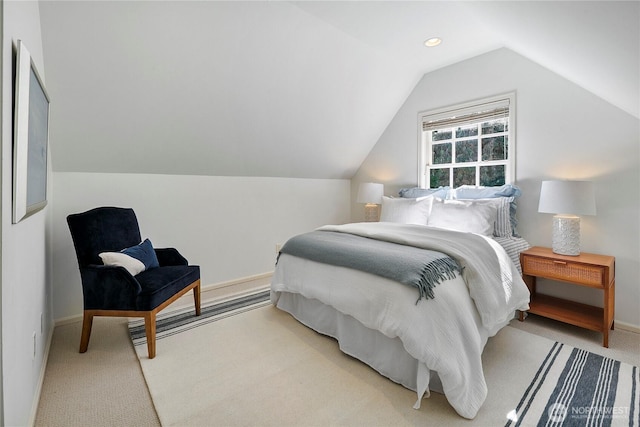 2020 Evergreen Point Rd, Medina, WA 98039 - carpeted bedroom featuring lofted ceiling, baseboards, and recessed lighting