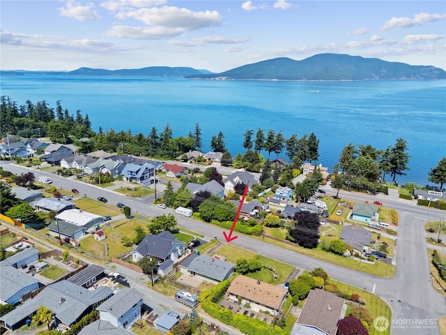 3309 W 2nd St, Anacortes, WA 98221 - aerial view of residential area featuring a water and mountain view